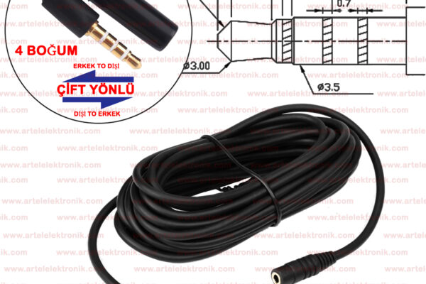 ARA KABLO (AUX UZATMA) (3,5MM 4B ERKEK) TO (3,5MM 4B DİŞİ) 52931