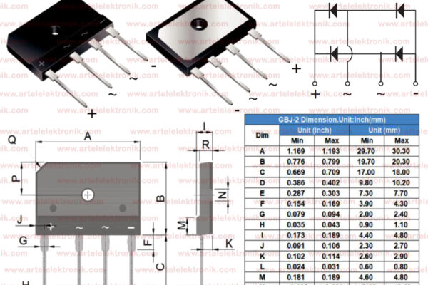 GBJ25XX 25 AMPER SERİ KÖPRÜ DİYOT (AR 50148 )