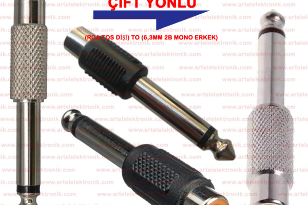 ÇEVİRİCİ FİŞ (6,3MM 2B MONO ERKEK) TO (1 X RCA TOS DİŞİ) (AR 50937 )
