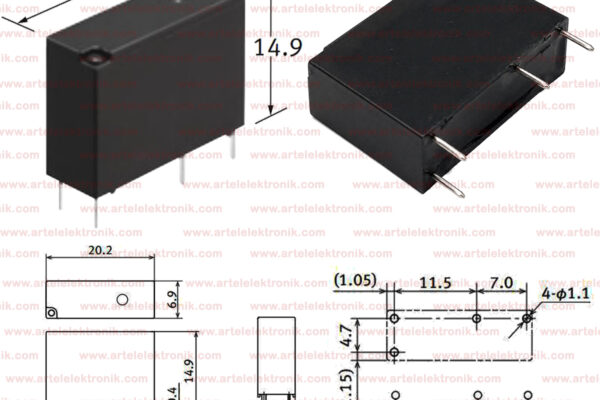 RÖLE (30V DC) (4P 1COM 1NO) (FORM A) (20X7X15)MM (AR 55941 )